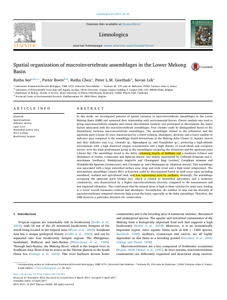 Spatial organization of macroinvertebrate assemblages in the Lower Mekong Basin